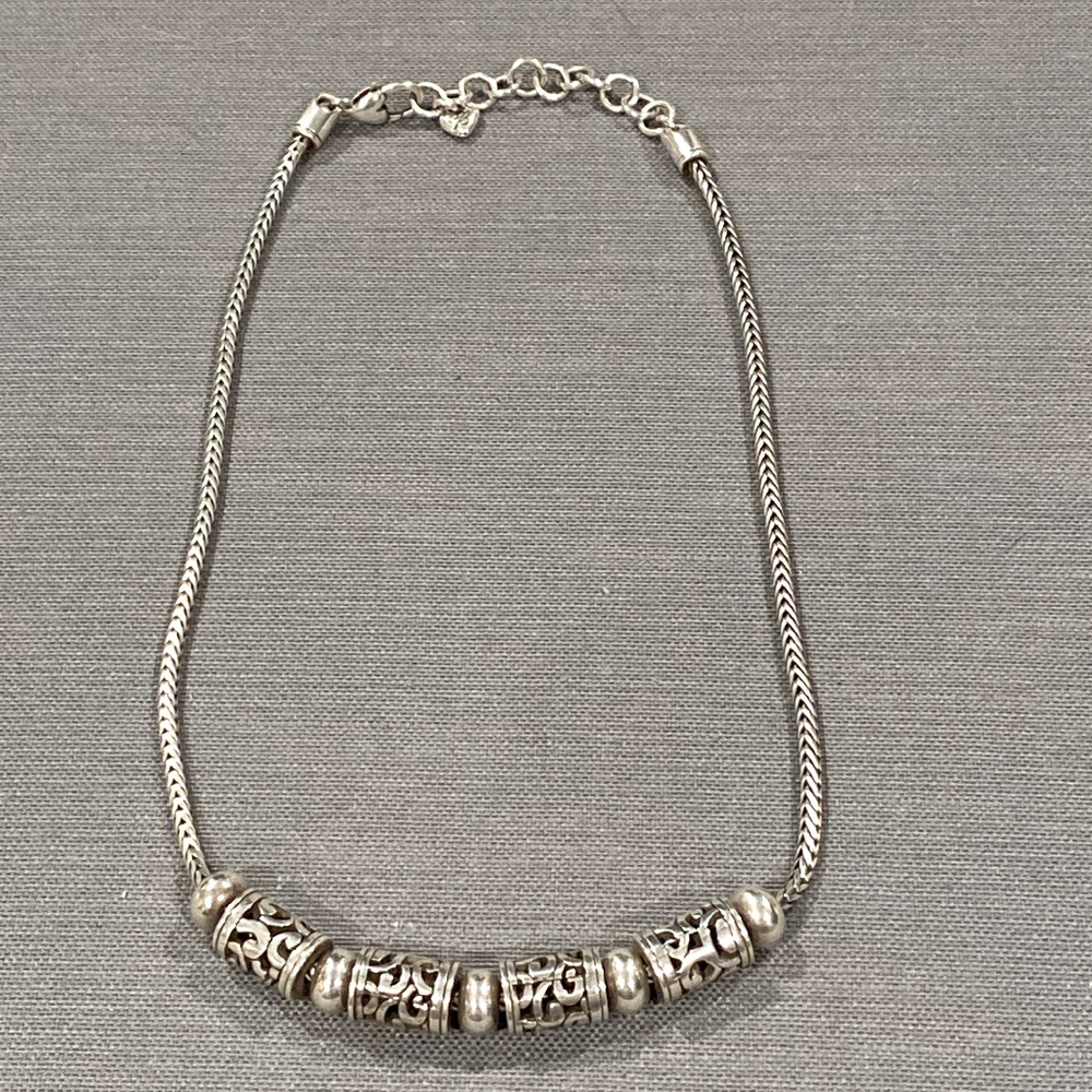 Brighton Vintage Tubular Scroll Barrel Beads 18" Necklace